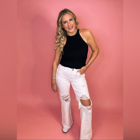 PLUS Risen Revisiting The 90s Wide Leg Dad Jeans - White Size 1X (16-18) NWT - Picture 3 of 7